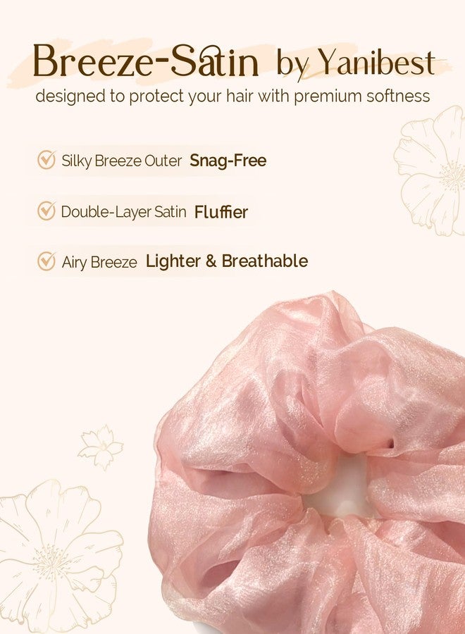 Yanibest Hair Scrunchies for Women - 4 Pcs Breeze Satin Scrunchies, Soft Ponytail Holders, No Crease Hair Ties Hair Accessories - Image 4